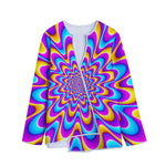 Splashing Colors Moving Optical Illusion Long Sleeve Short Coat