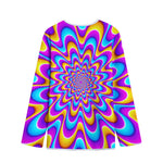 Splashing Colors Moving Optical Illusion Long Sleeve Short Coat