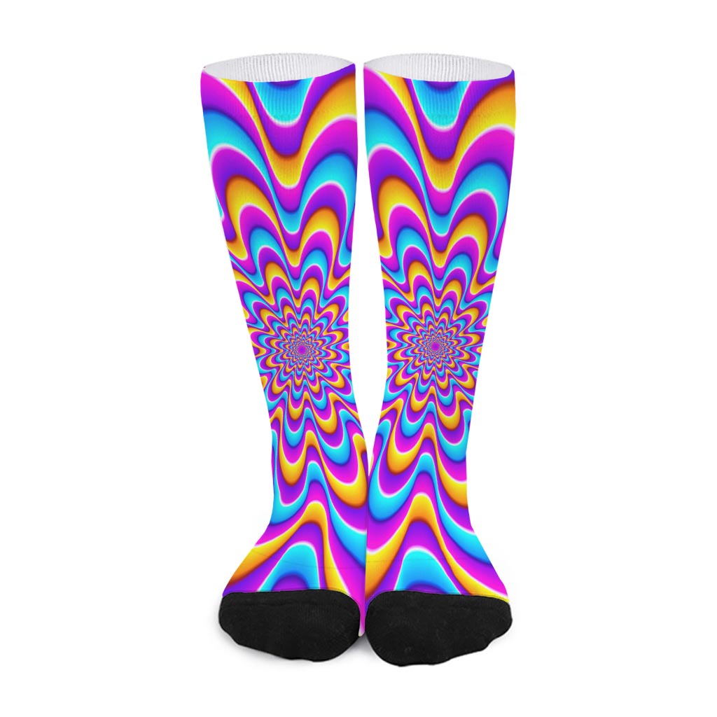 Splashing Colors Moving Optical Illusion Long Socks