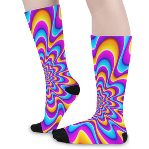 Splashing Colors Moving Optical Illusion Long Socks