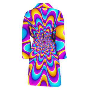 Splashing Colors Moving Optical Illusion Men's Bathrobe