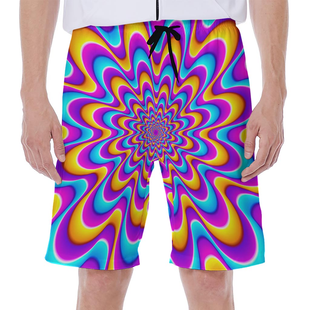 Splashing Colors Moving Optical Illusion Men's Beach Shorts