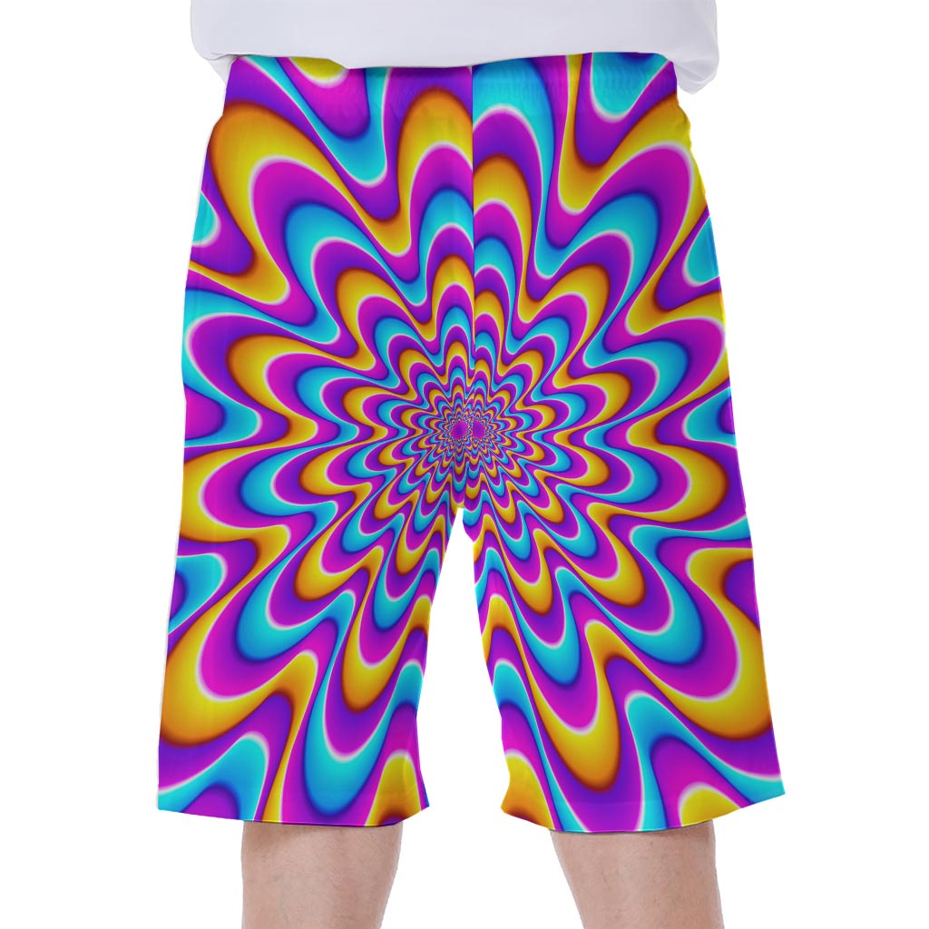 Splashing Colors Moving Optical Illusion Men's Beach Shorts