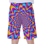 Splashing Colors Moving Optical Illusion Men's Beach Shorts