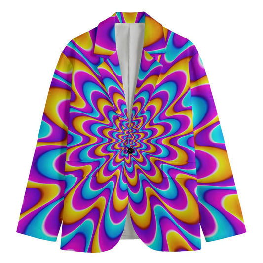 Splashing Colors Moving Optical Illusion Men's Blazer
