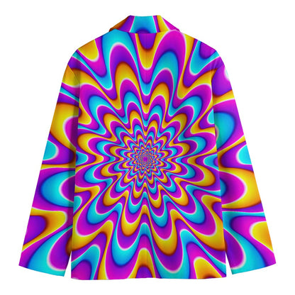 Splashing Colors Moving Optical Illusion Men's Blazer