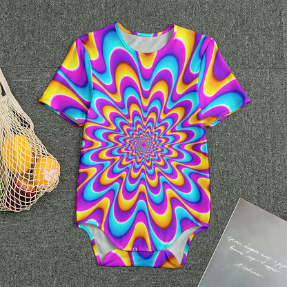 Splashing Colors Moving Optical Illusion Men's Bodysuit
