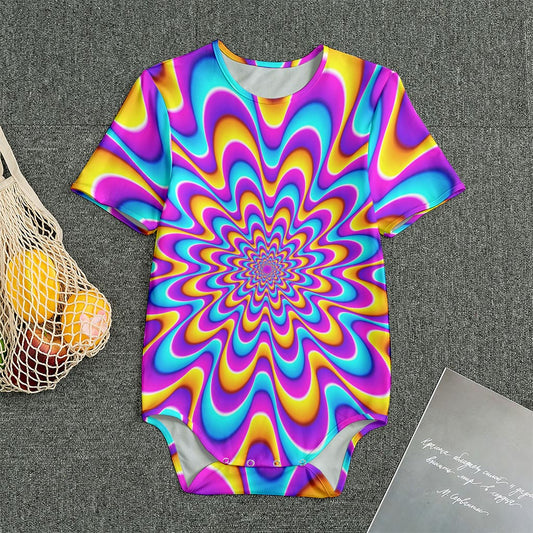 Splashing Colors Moving Optical Illusion Men's Bodysuit