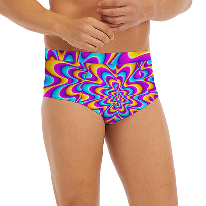 Splashing Colors Moving Optical Illusion Men's Briefs