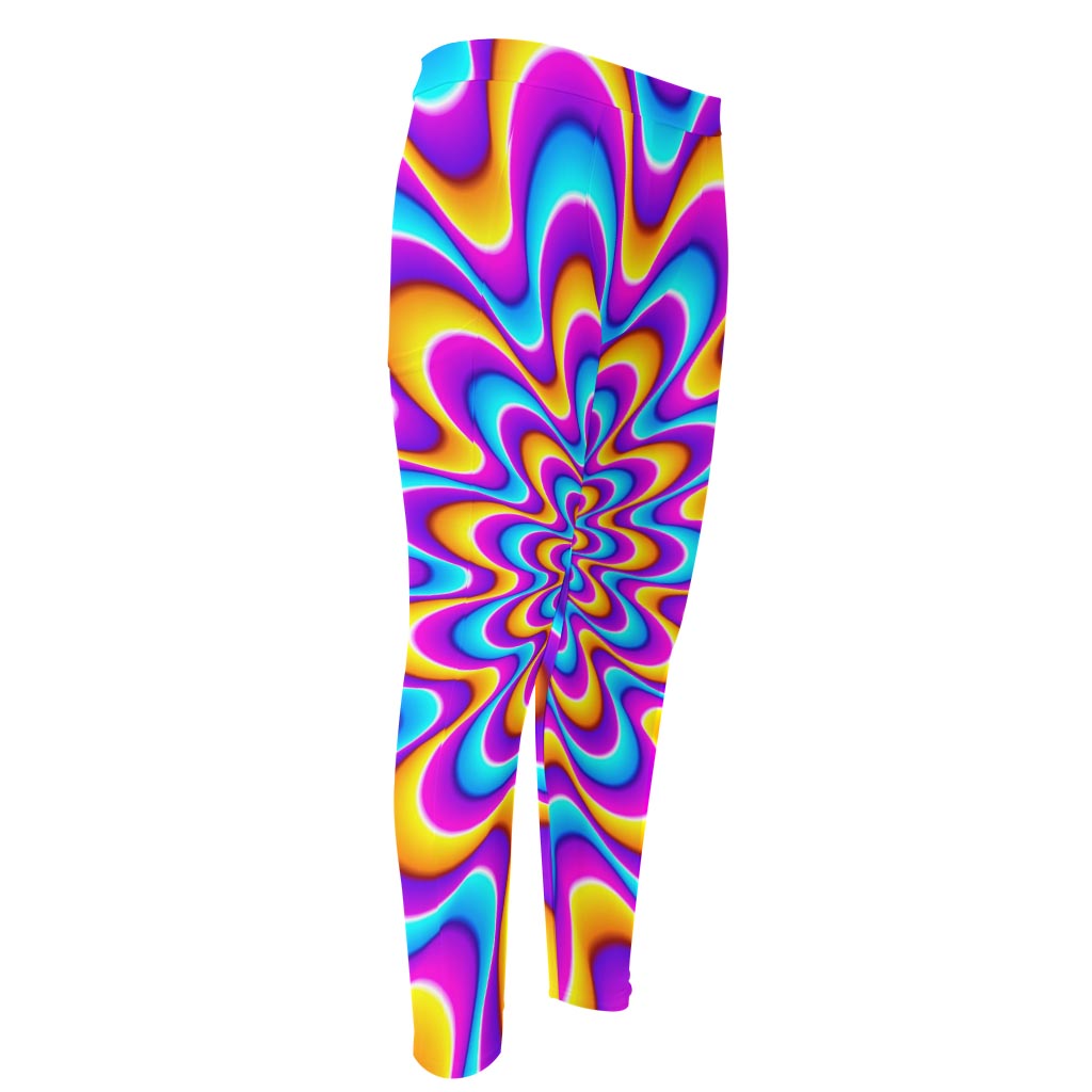 Splashing Colors Moving Optical Illusion Men's Compression Pants