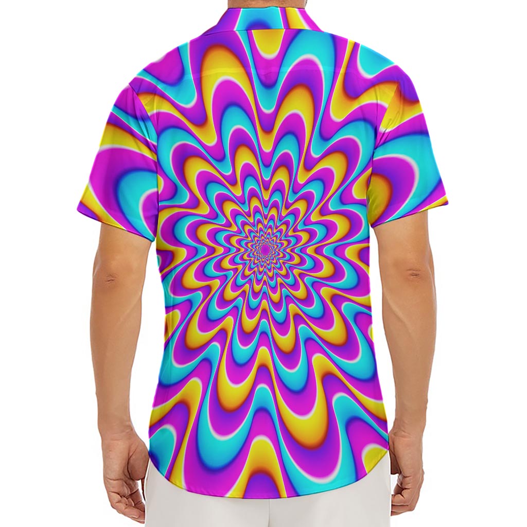 Splashing Colors Moving Optical Illusion Men's Deep V-Neck Shirt