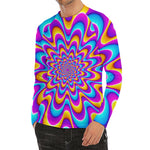 Splashing Colors Moving Optical Illusion Men's Long Sleeve Rash Guard