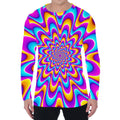 Splashing Colors Moving Optical Illusion Men's Long Sleeve T-Shirt