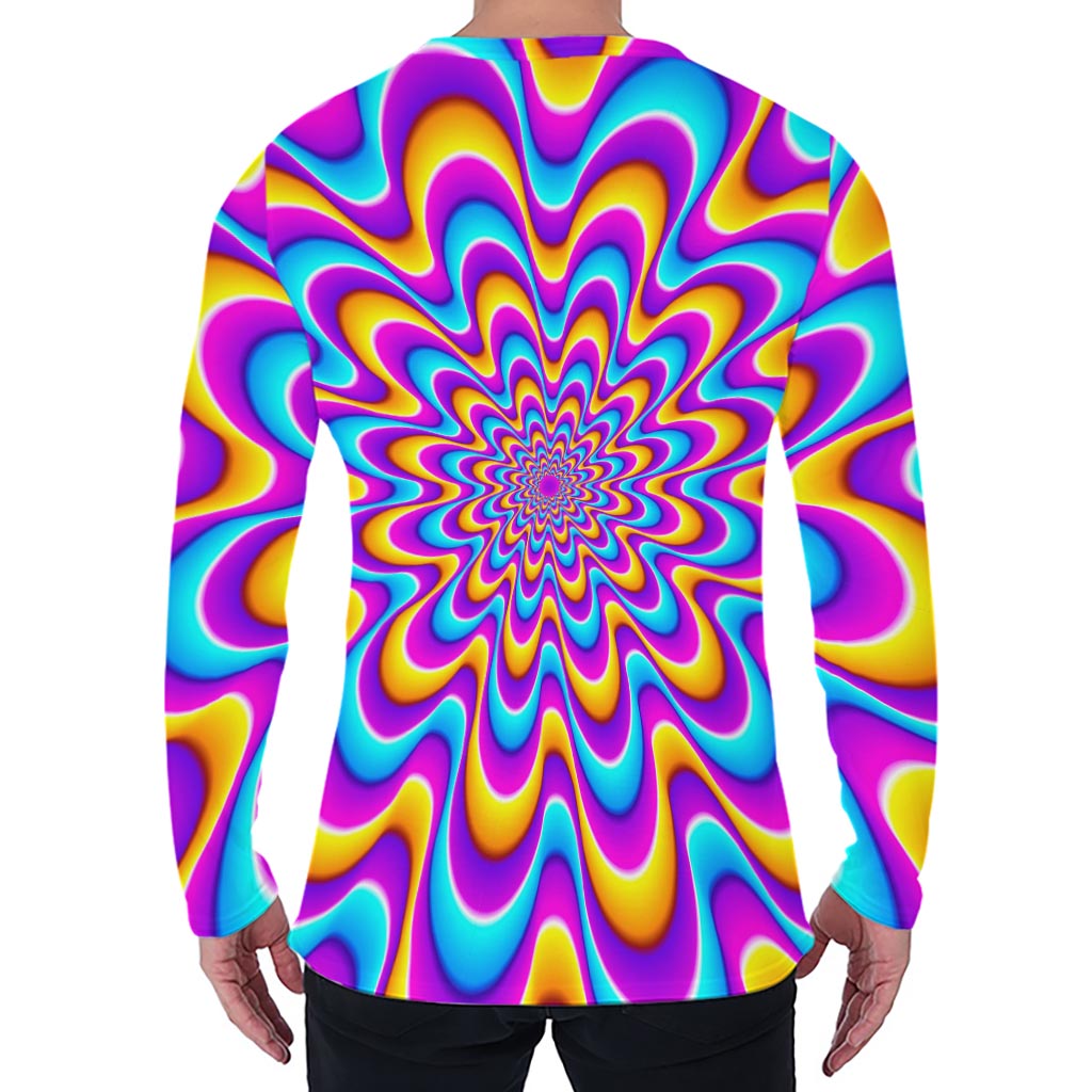 Splashing Colors Moving Optical Illusion Men's Long Sleeve T-Shirt