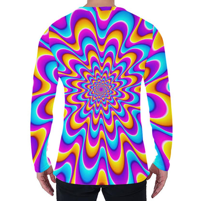 Splashing Colors Moving Optical Illusion Men's Long Sleeve T-Shirt