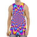 Splashing Colors Moving Optical Illusion Men's Muscle Tank Top
