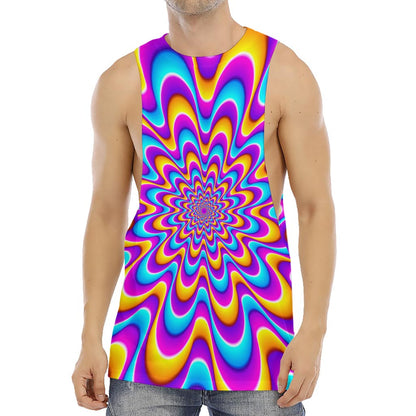 Splashing Colors Moving Optical Illusion Men's Muscle Tank Top