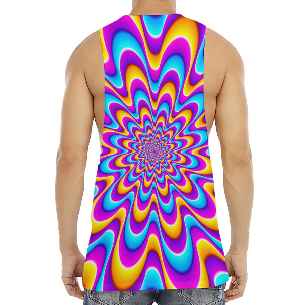 Splashing Colors Moving Optical Illusion Men's Muscle Tank Top