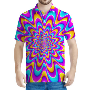 Splashing Colors Moving Optical Illusion Men's Polo Shirt