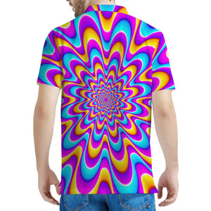 Splashing Colors Moving Optical Illusion Men's Polo Shirt