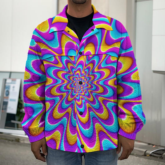 Splashing Colors Moving Optical Illusion Men's Shirt Jacket