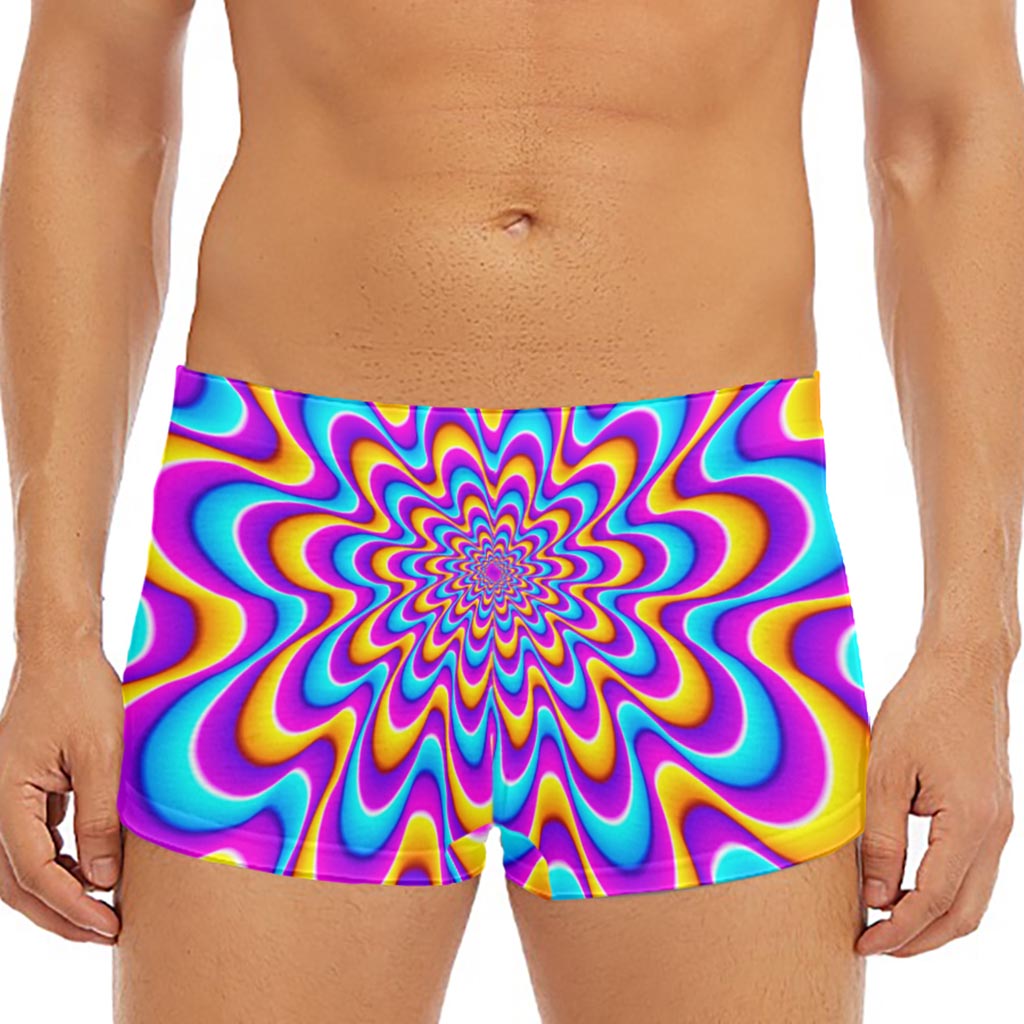 Splashing Colors Moving Optical Illusion Men's Short Boxer Briefs