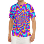 Splashing Colors Moving Optical Illusion Men's Short Sleeve Rash Guard