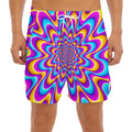 Splashing Colors Moving Optical Illusion Men's Split Running Shorts