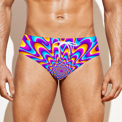 Splashing Colors Moving Optical Illusion Men's Swim Briefs