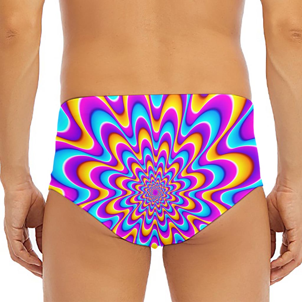 Splashing Colors Moving Optical Illusion Men's Triangle Swim Briefs