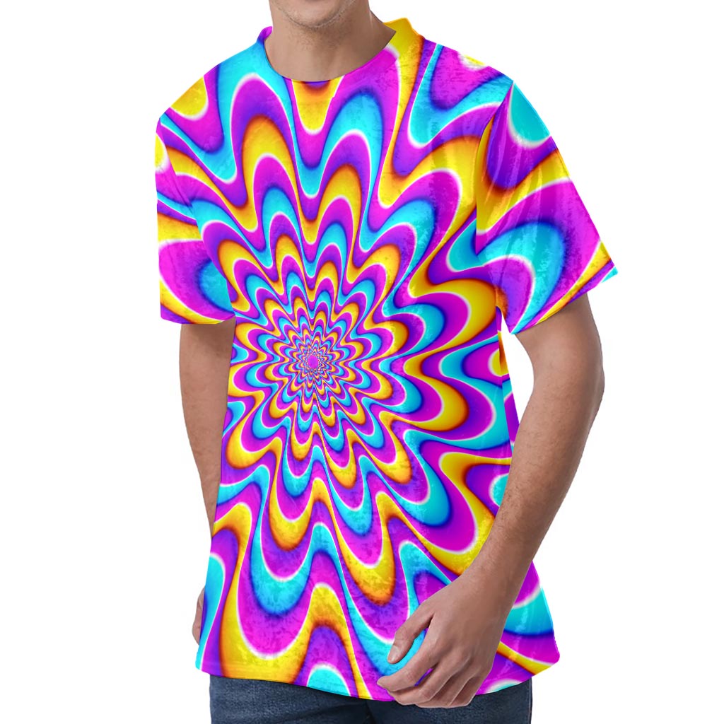 Splashing Colors Moving Optical Illusion Men's Velvet T-Shirt