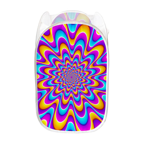 Splashing Colors Moving Optical Illusion Mesh Laundry Hamper