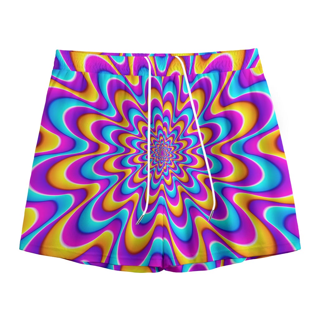 Splashing Colors Moving Optical Illusion Mesh Shorts