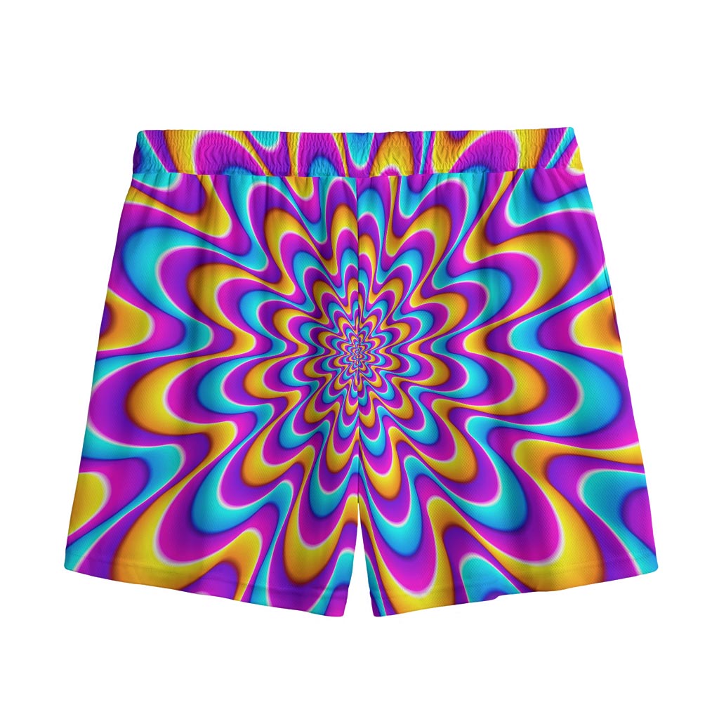 Splashing Colors Moving Optical Illusion Mesh Shorts
