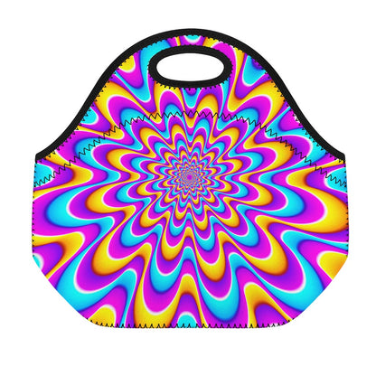 Splashing Colors Moving Optical Illusion Neoprene Lunch Bag