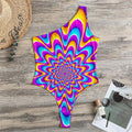 Splashing Colors Moving Optical Illusion One Shoulder Bodysuit