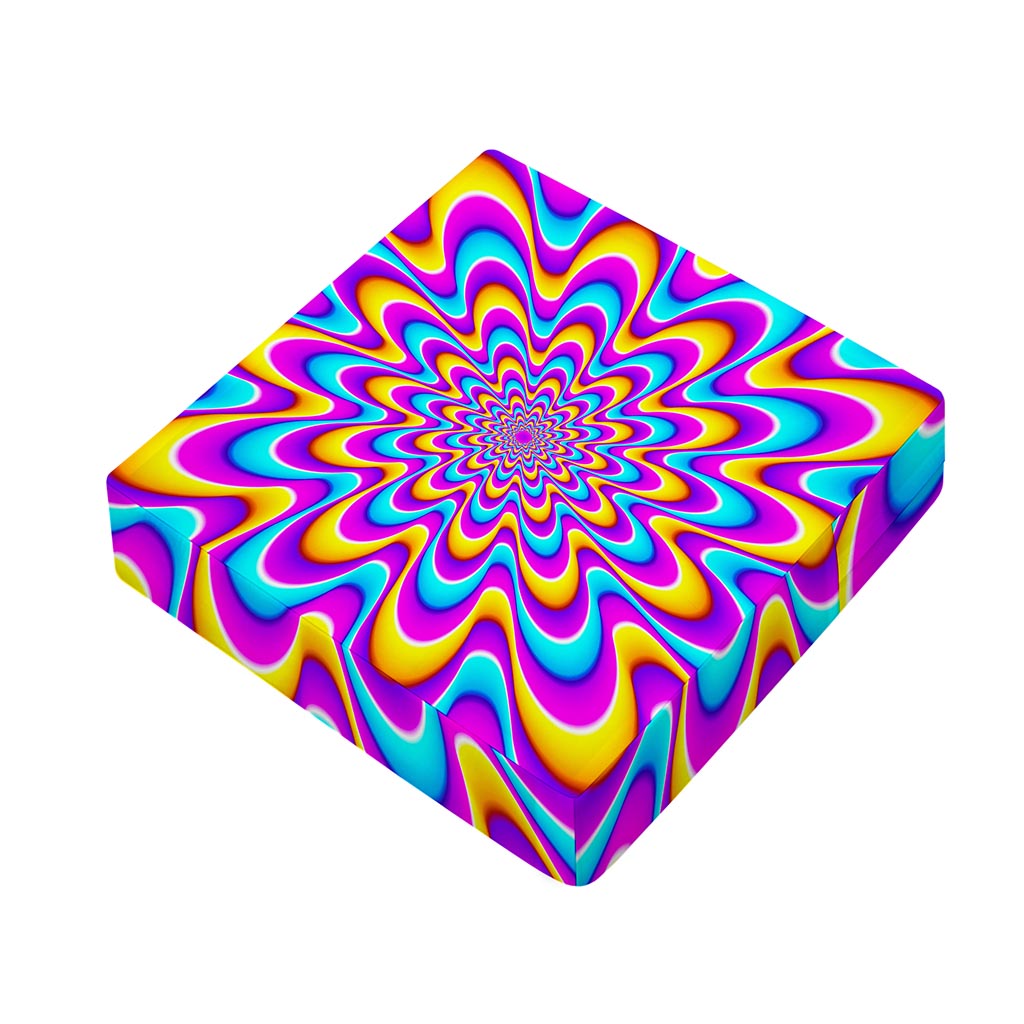 Splashing Colors Moving Optical Illusion Outdoor Seat Cushion Cover