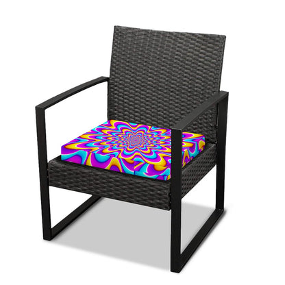 Splashing Colors Moving Optical Illusion Outdoor Seat Cushion Cover