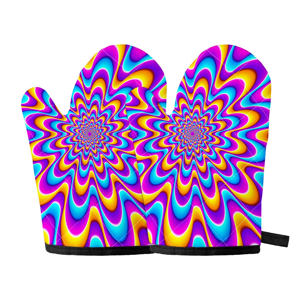 Splashing Colors Moving Optical Illusion Oven Mitts