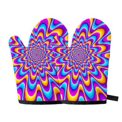 Splashing Colors Moving Optical Illusion Oven Mitts