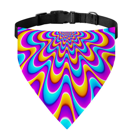 Splashing Colors Moving Optical Illusion Over The Collar Dog Bandana