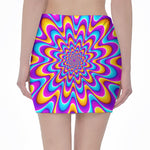Splashing Colors Moving Optical Illusion Pencil Mini Skirt