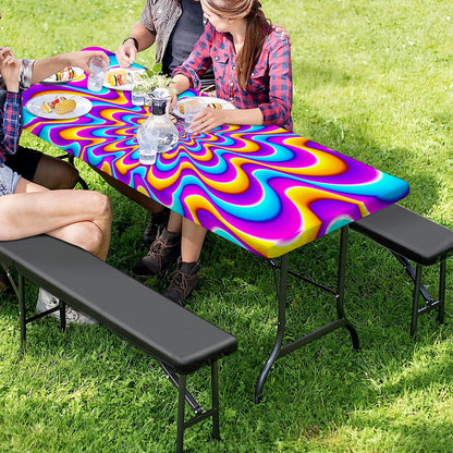 Splashing Colors Moving Optical Illusion Picnic Table Cover