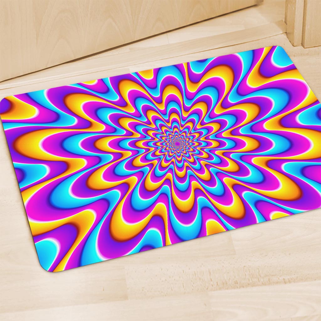 Splashing Colors Moving Optical Illusion Polyester Doormat