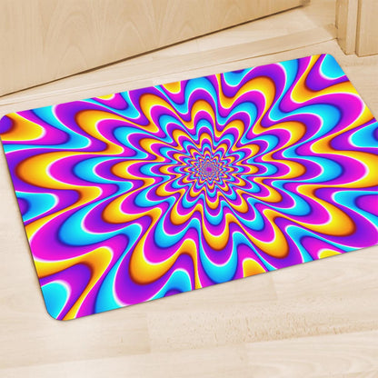 Splashing Colors Moving Optical Illusion Polyester Doormat