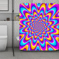 Splashing Colors Moving Optical Illusion Polyester Shower Curtain