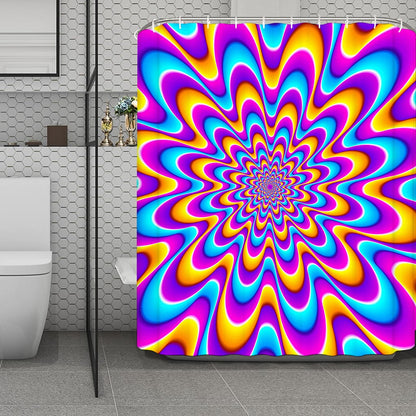 Splashing Colors Moving Optical Illusion Polyester Shower Curtain
