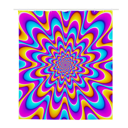 Splashing Colors Moving Optical Illusion Polyester Shower Curtain