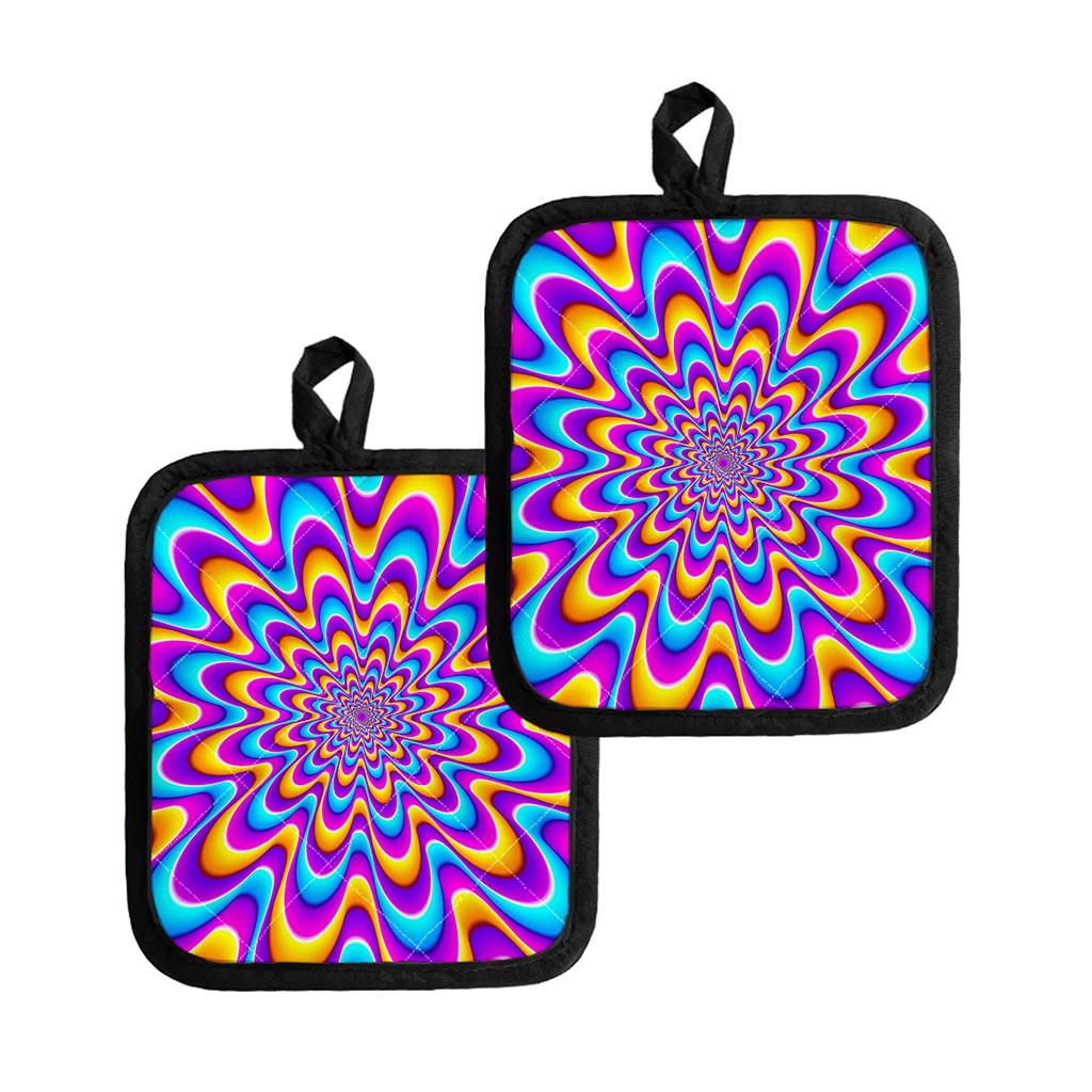 Splashing Colors Moving Optical Illusion Pot Holders