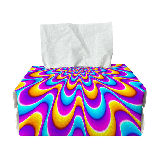 Splashing Colors Moving Optical Illusion Rectangle Tissue Box Cover